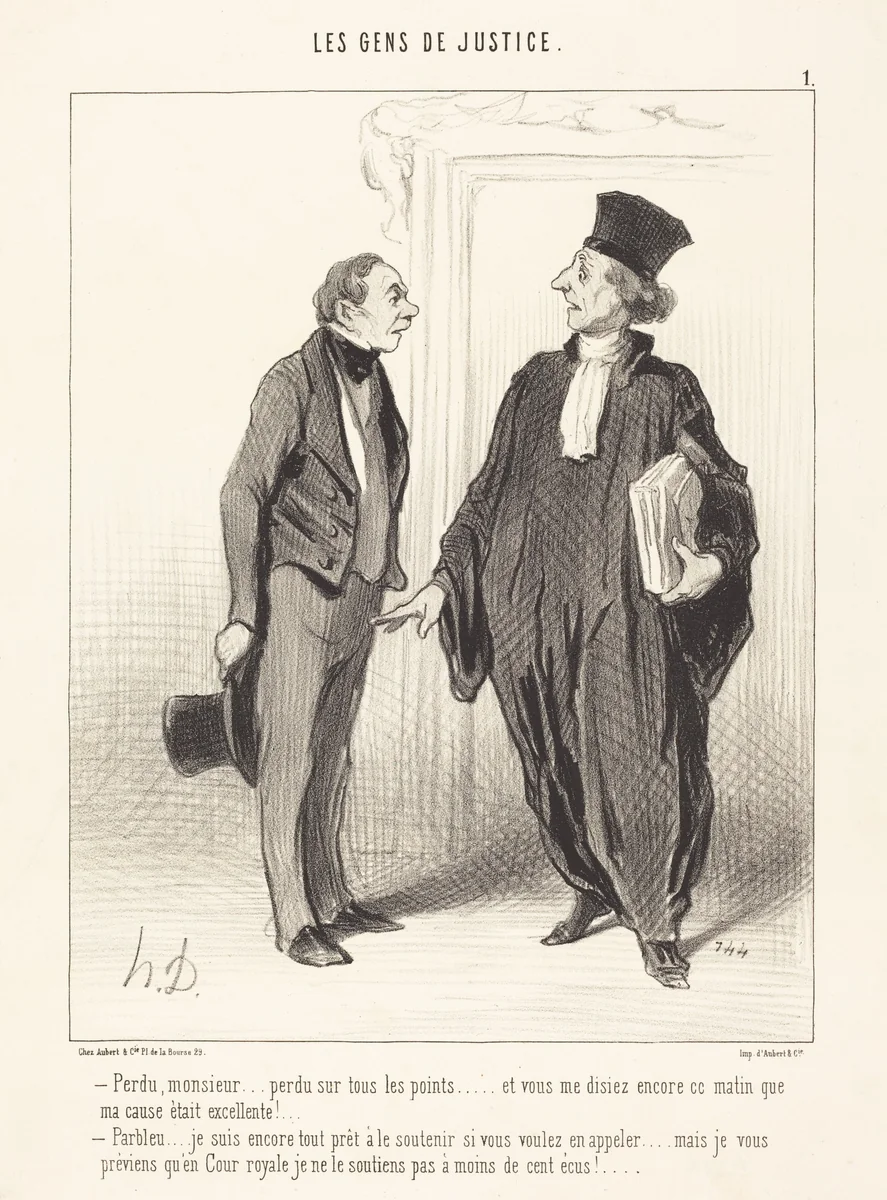 Perdu, monsieur... perdu sur tous les points... by Honoré Daumier, print, 1845