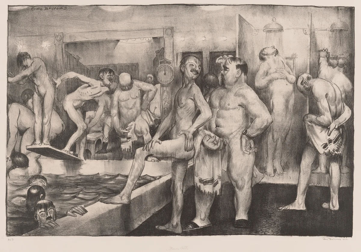 The Shower-Bath by George Bellows, print, 1917