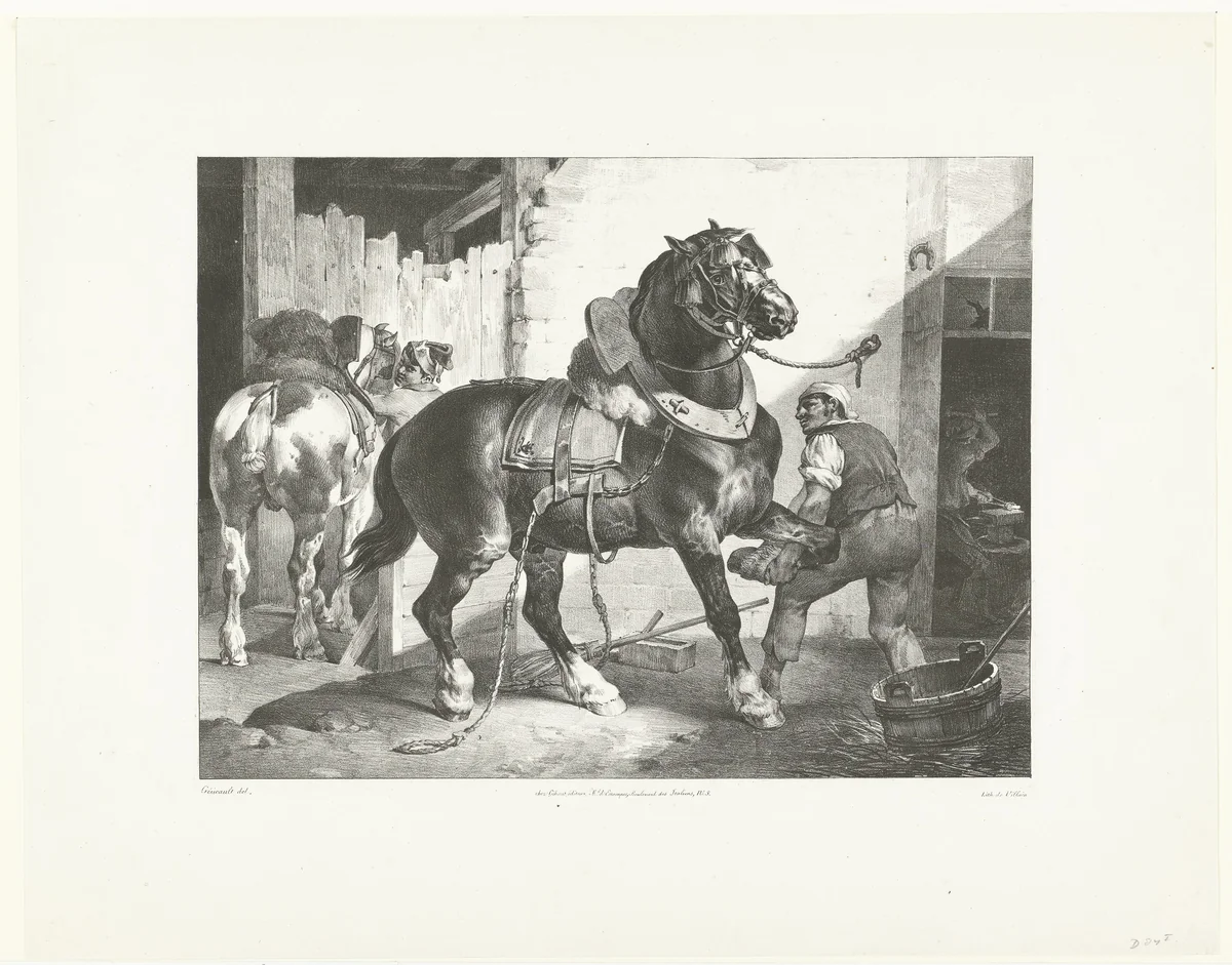 Franse hoefsmid by Théodore Géricault, print, 1822