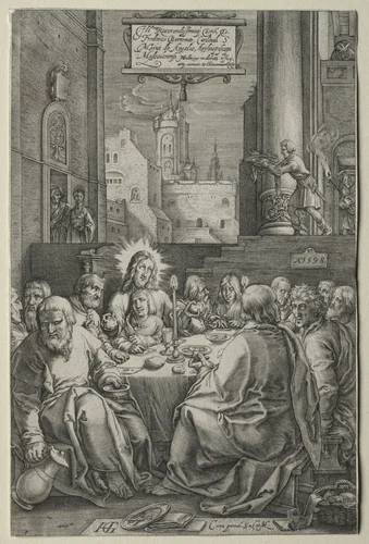 The Passion: The Last Supper by Hendrick Goltzius, print, 1593-1603