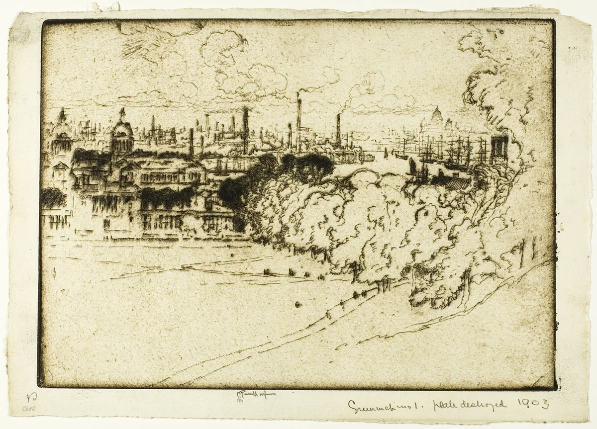 Greenwich Park, No. 1 by Joseph Pennell, print, 1906