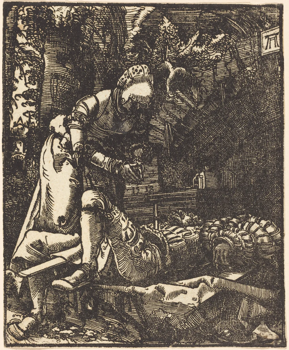 Pyramus and Thisbe by Albrecht Altdorfer, print, 1518