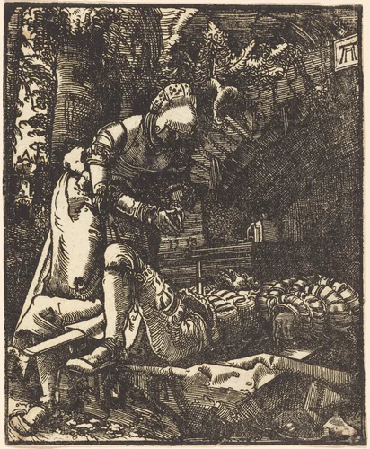 Pyramus and Thisbe by Albrecht Altdorfer, print, 1518
