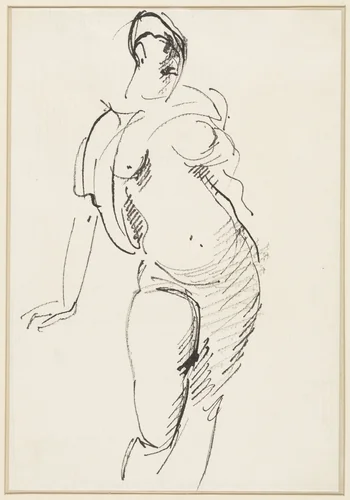 Standing Female Nude by Rik Wouters, drawing, 1892-1916