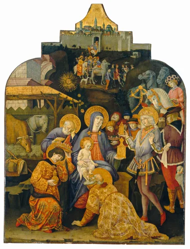 The Adoration of the Magi by Benvenuto di Giovanni, painting, 1470-1475
