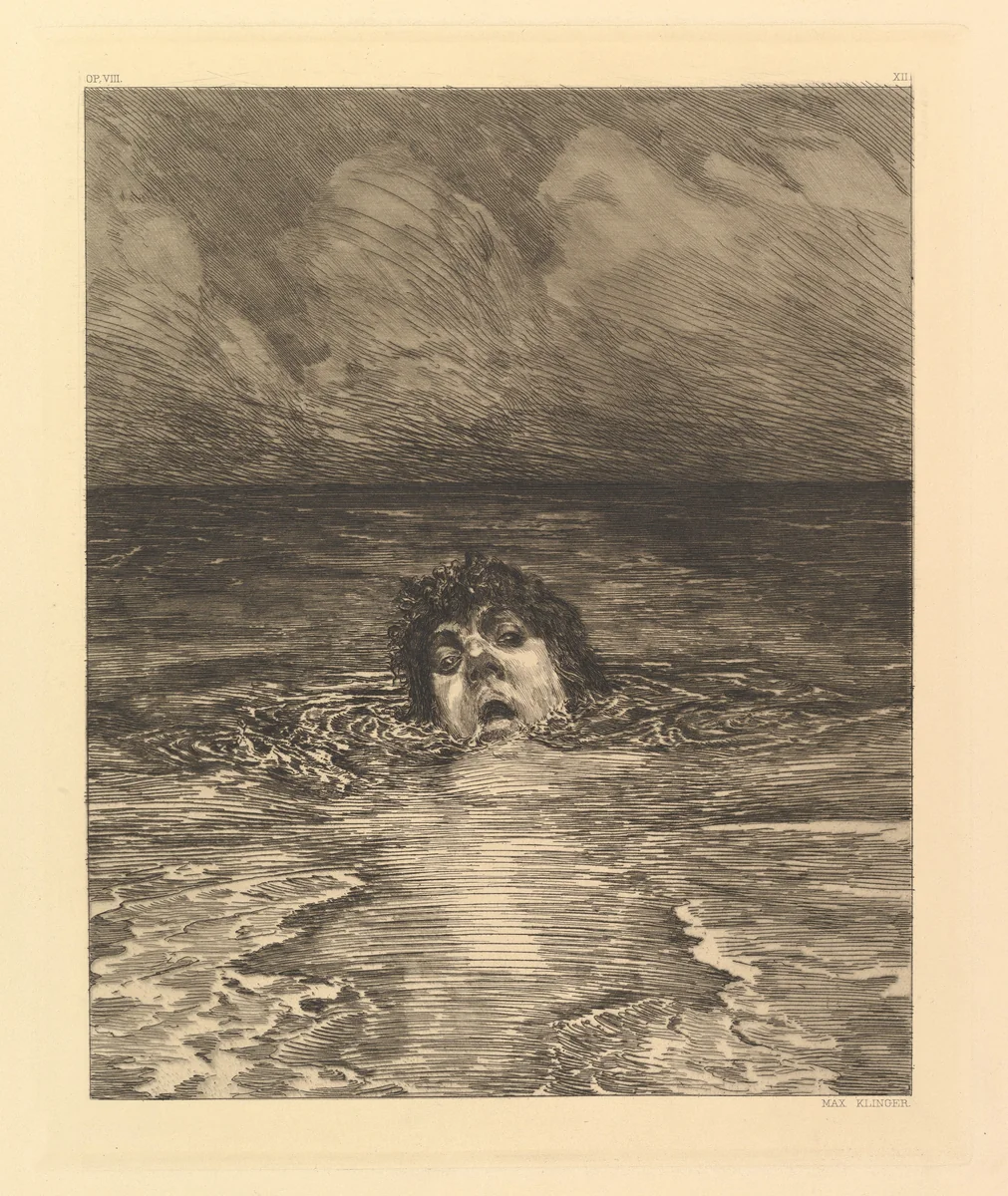 Going Under (from the series A Life) by Max Klinger, print, 1884