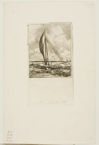 Swift-Sailing Proa, Mulgrave Archipelago, Oceania by Charles Meryon, print, 1866