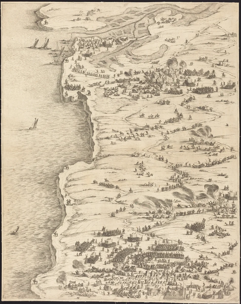 The Siege of La Rochelle [plate 5 of 16; set comprises 1952.8.97-112] by Jacques Callot, print, 1628-1631