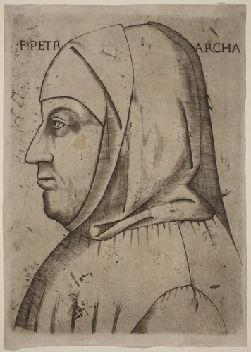 Portrait of Petrarch by None, print, 1500-1550