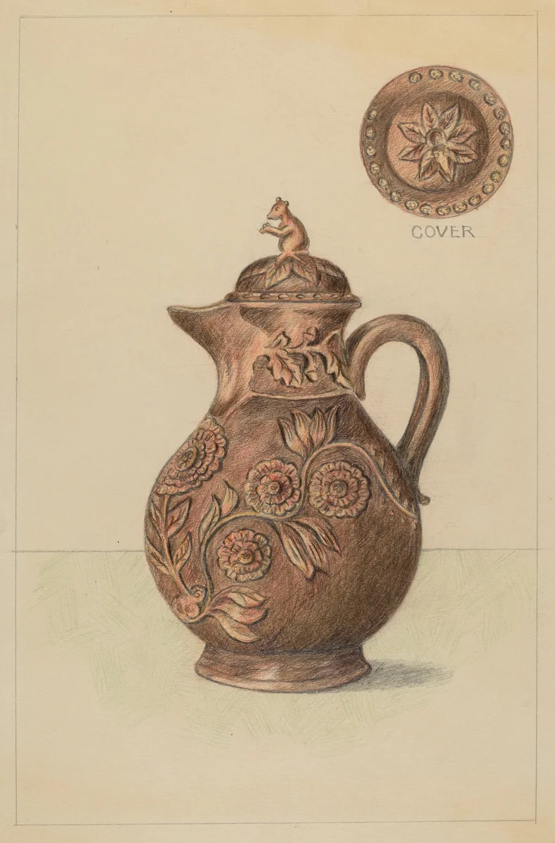 Teapot by American 20th Century, index of american design, 1935-1942