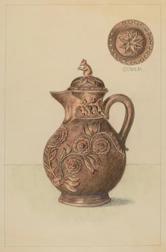 Teapot by American 20th Century, index of american design, 1935-1942