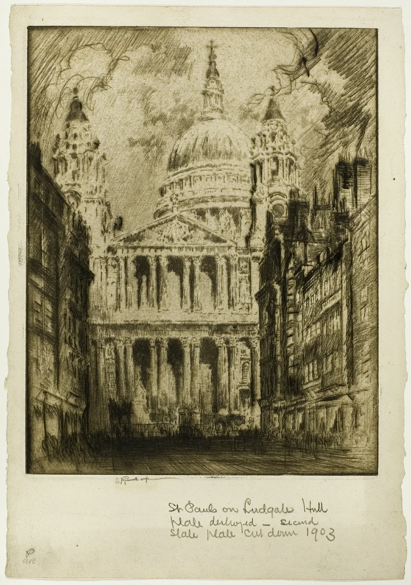 Saint Paul's, Fleet Street, London by Joseph Pennell, print, 1905