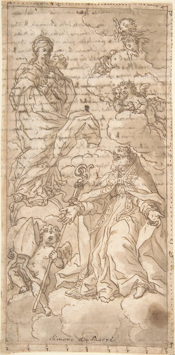 A Bishop in Ecstasy by anonymous, drawing, 1600-1700