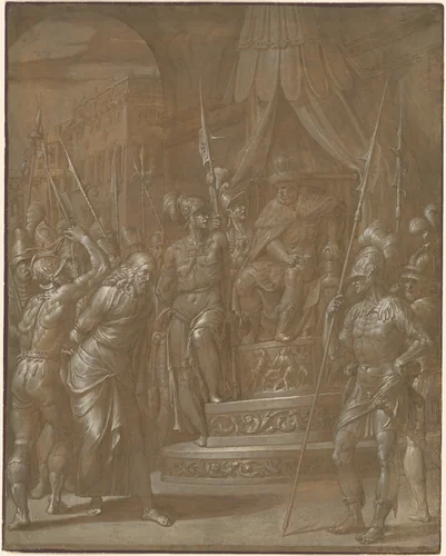 Christ before Herod by Jacopo Ligozzi, drawing, 1586-1596