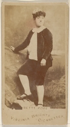 Betty Pope, from the Actors and Actresses series (N45, Type 1) for Virginia Brights Cigarettes by Allen & Ginter, photograph, 1885-1891