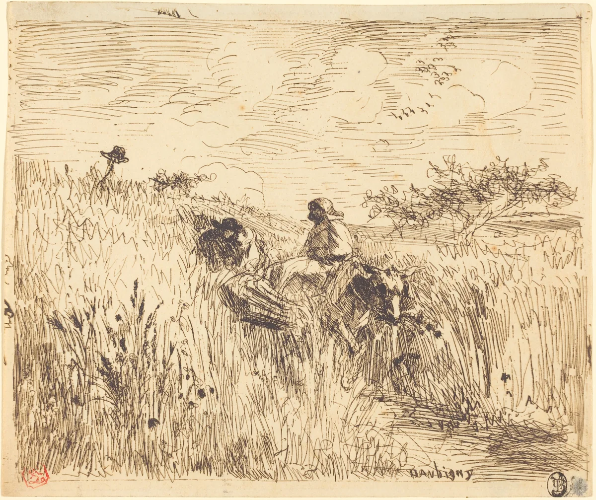Path through a Wheat Field (Sentier dans les bles) by Charles-François Daubigny, print, 1862