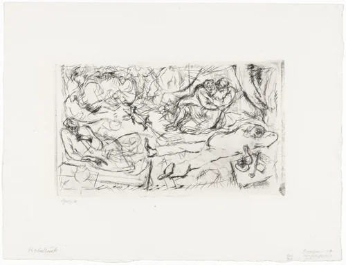 Den of Iniquity (Lasterhöhle) by George Grosz, print, 1914