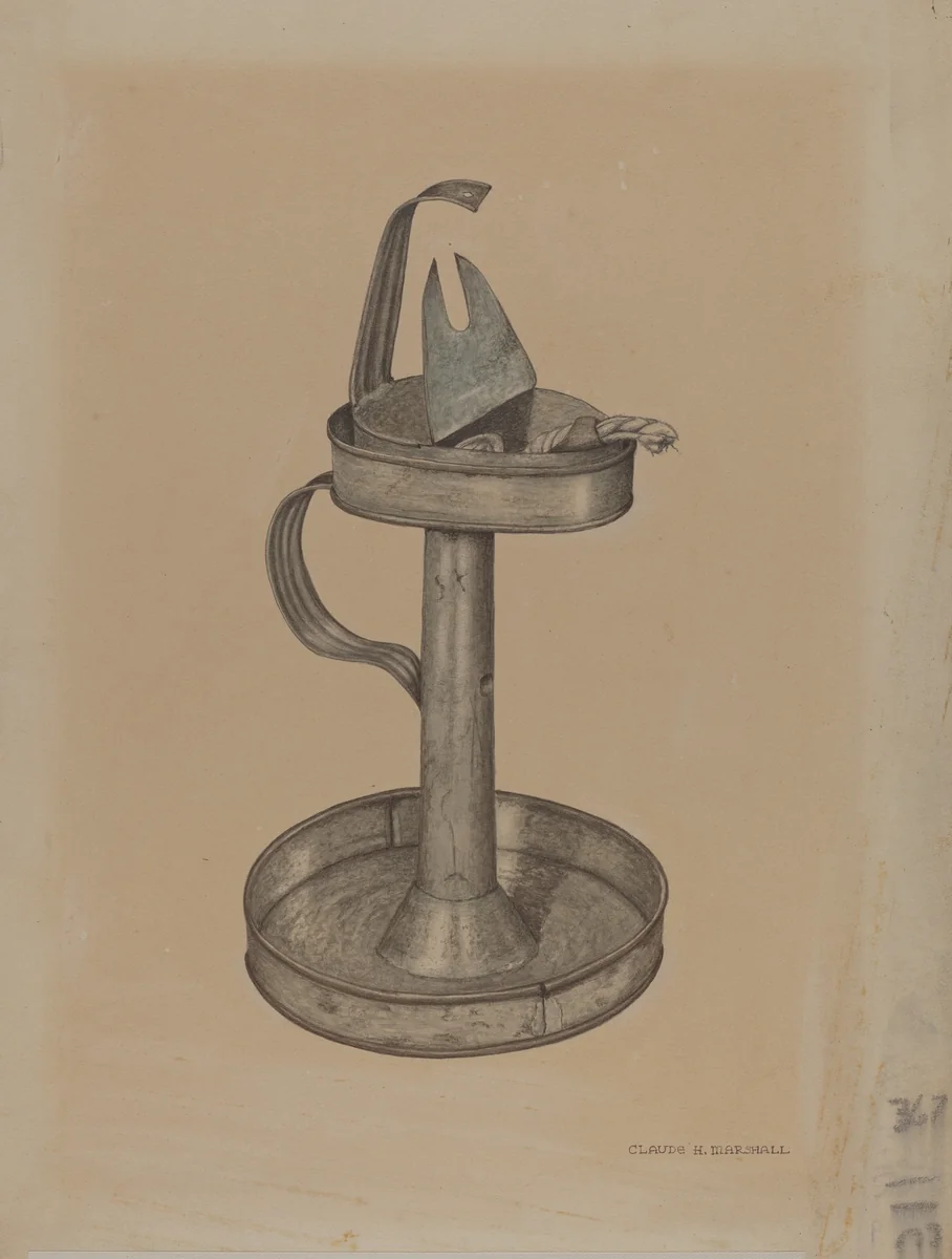 Betty Lamp and Stand by Claude Marshall, index of american design, 1940