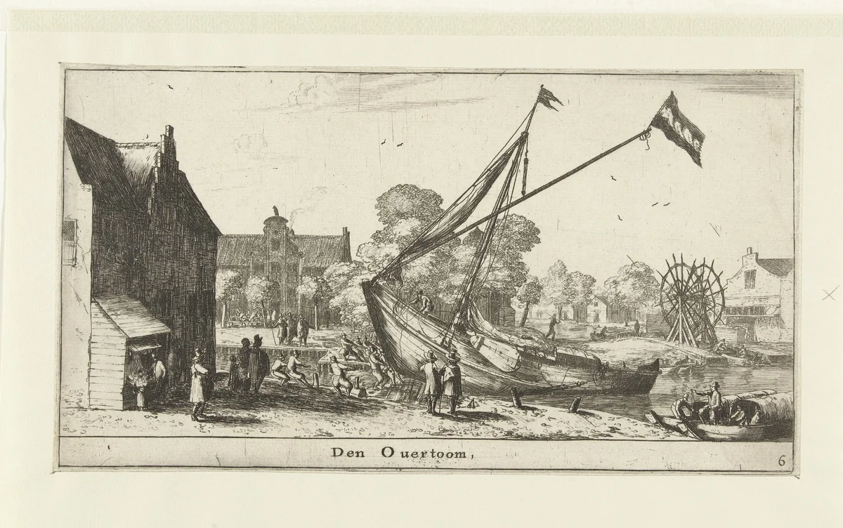 Gezicht op de Overtoom by Reinier Nooms, print, 1652-1654