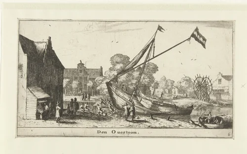 Gezicht op de Overtoom by Reinier Nooms, print, 1652-1654