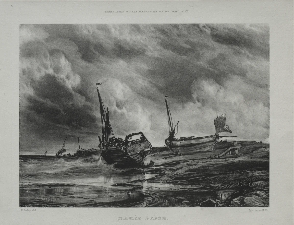 Marée basse by Eugène Isabey, print, 1831