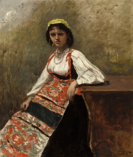 Italian Woman (La Morieri) by Jean-Baptiste-Camille Corot, painting, 1872