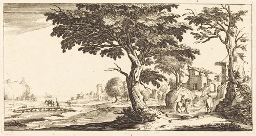 Landscape by Jacques Callot, print, 1635