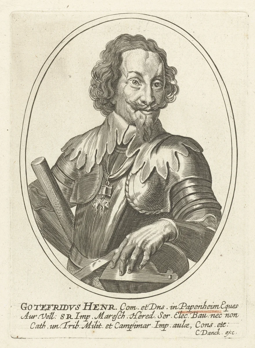Portret van Gottfried Heinrich, graaf van Pappenheim by Cornelis Danckerts, print, 1613-1656