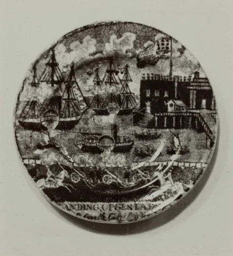 Cup Plate - "Castle Garden" by Helmut Hiatt, index of american design, 1936