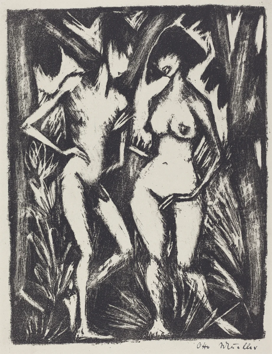 Adam and Eve (Adam und Eva) by Otto Mueller, print, 1920-1923