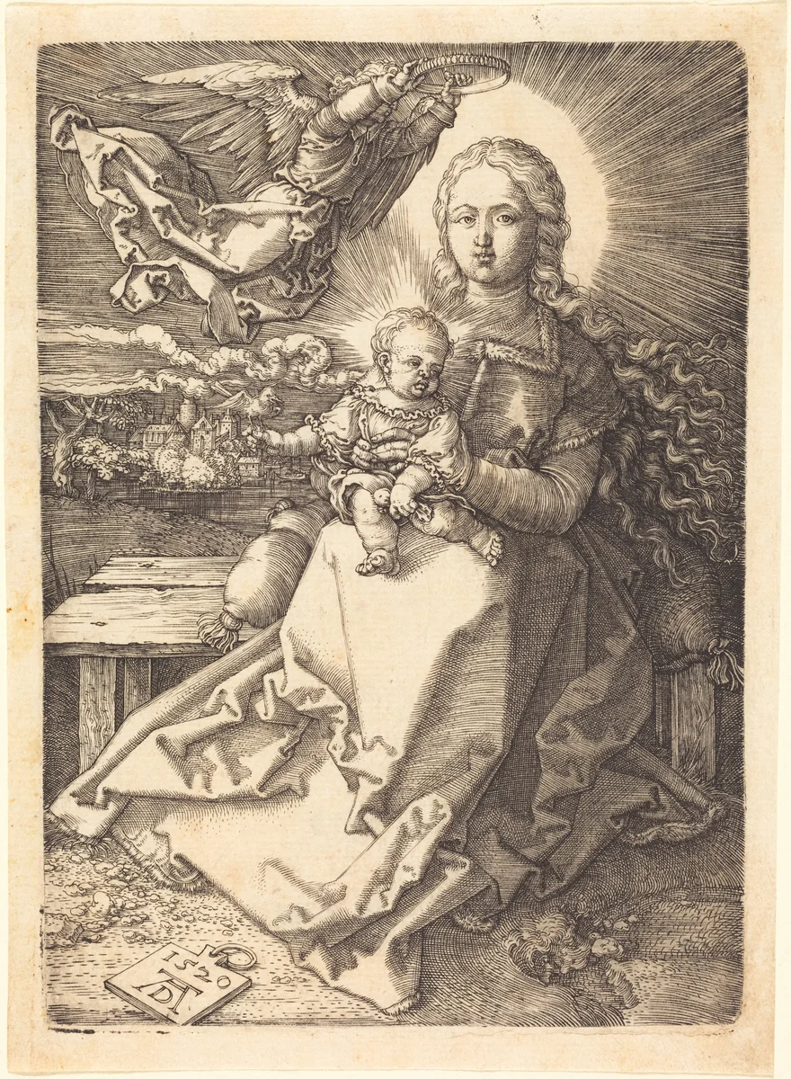 The Virgin and Child Crowned by One Angel by Albrecht Dürer, print, 1520