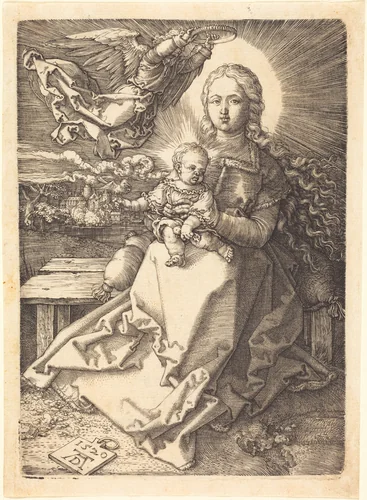 The Virgin and Child Crowned by One Angel by Albrecht Dürer, print, 1520