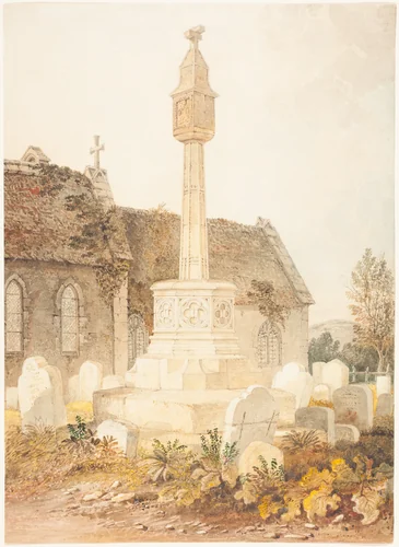 Monument in a Church Cemetery by John Chessell Buckler, drawing, 1816