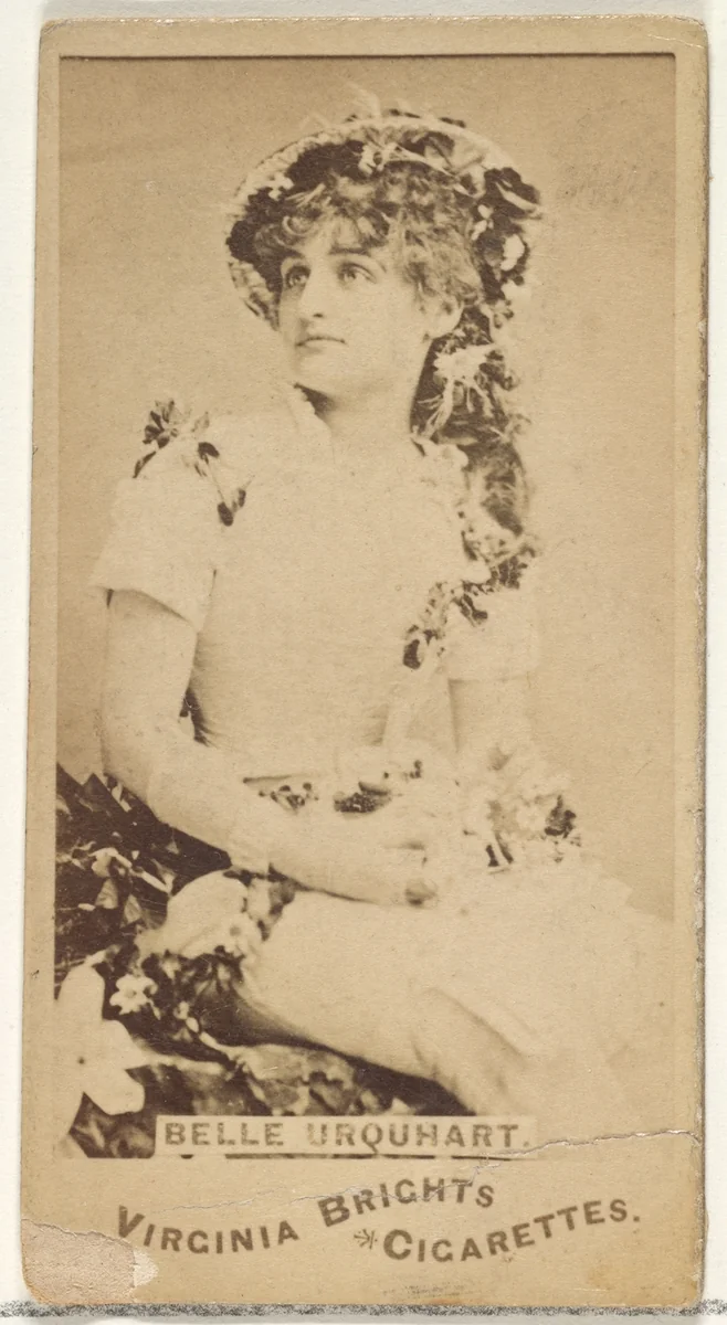 Belle Urquhart, from the Actors and Actresses series (N45, Type 1) for Virginia Brights Cigarettes by Allen & Ginter, photograph, 1885-1891