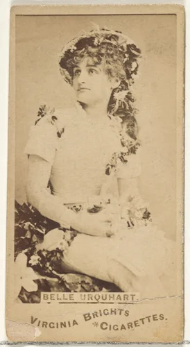 Belle Urquhart, from the Actors and Actresses series (N45, Type 1) for Virginia Brights Cigarettes by Allen & Ginter, photograph, 1885-1891