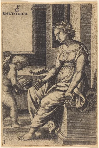 Rhetoric by Georg Pencz, print, 1500-1550