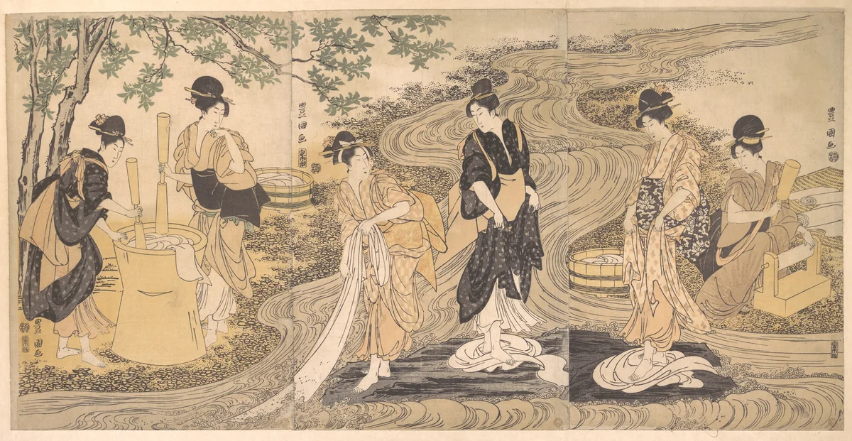 Tetsukuri no Tamagawa on the Musashino Plain by Utagawa Toyokuni, print, 1790-1810