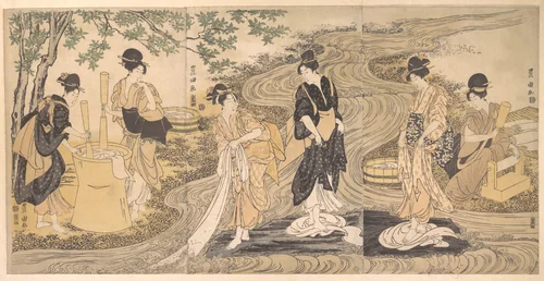 Tetsukuri no Tamagawa on the Musashino Plain by Utagawa Toyokuni, print, 1790-1810
