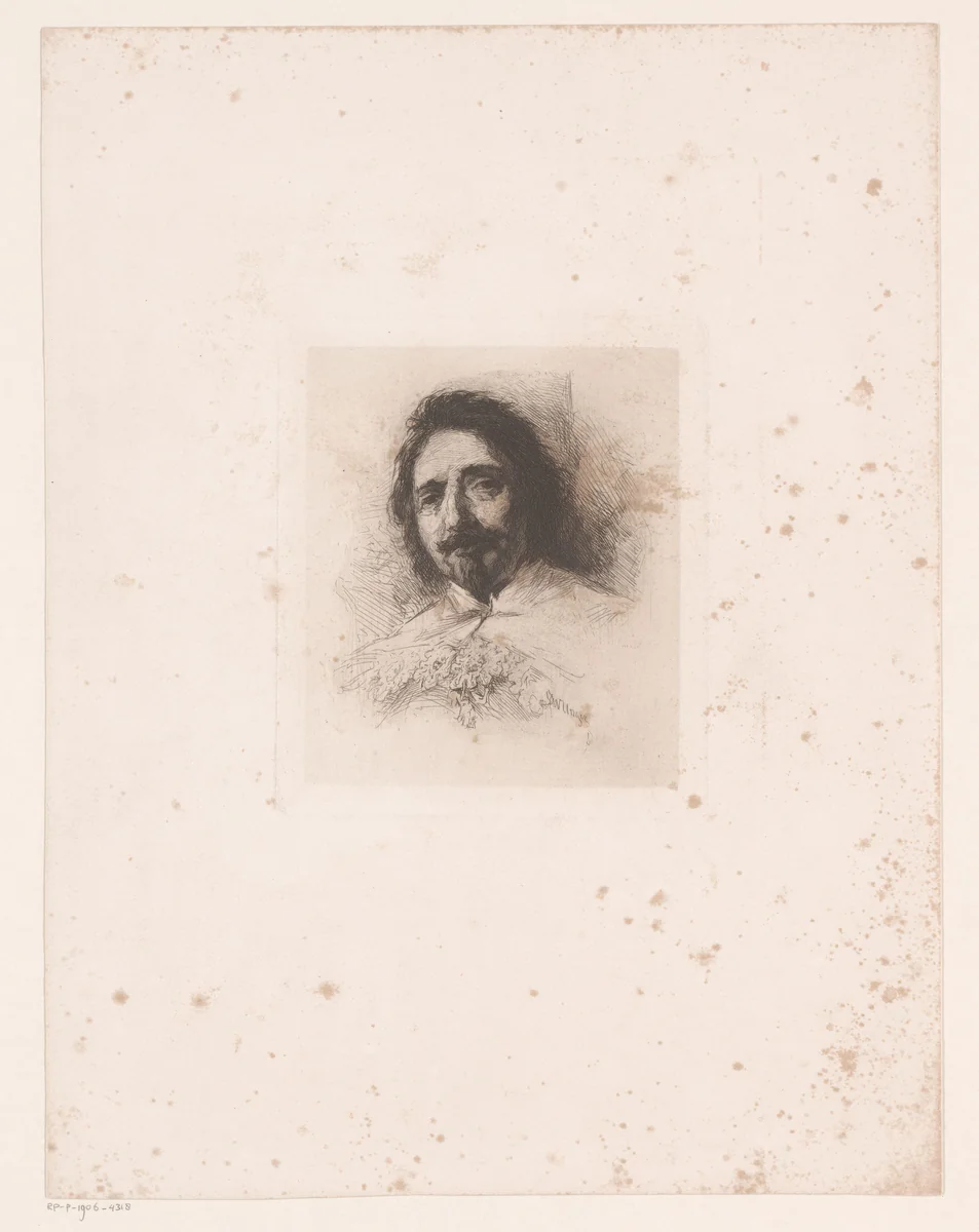 Portret van schilder Frans Hals by William Unger, print, 1847-1906