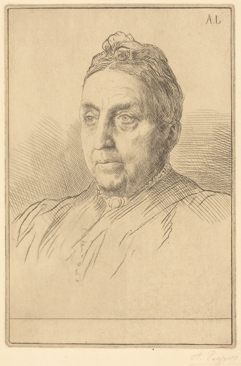 Mme. Kemp, 4th plate by Alphonse Legros, print, 1837-1911