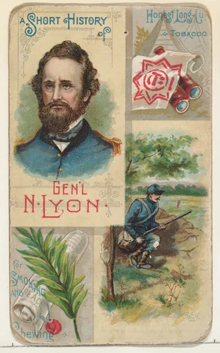 A Short History: General Nathaniel Lyon, from the Histories of Generals series (N114) issued by W. Duke, Sons & Co. to promote Honest Long Cut Smoking and Chewing Tobacco by W. Duke, Sons & Co., print, 1888