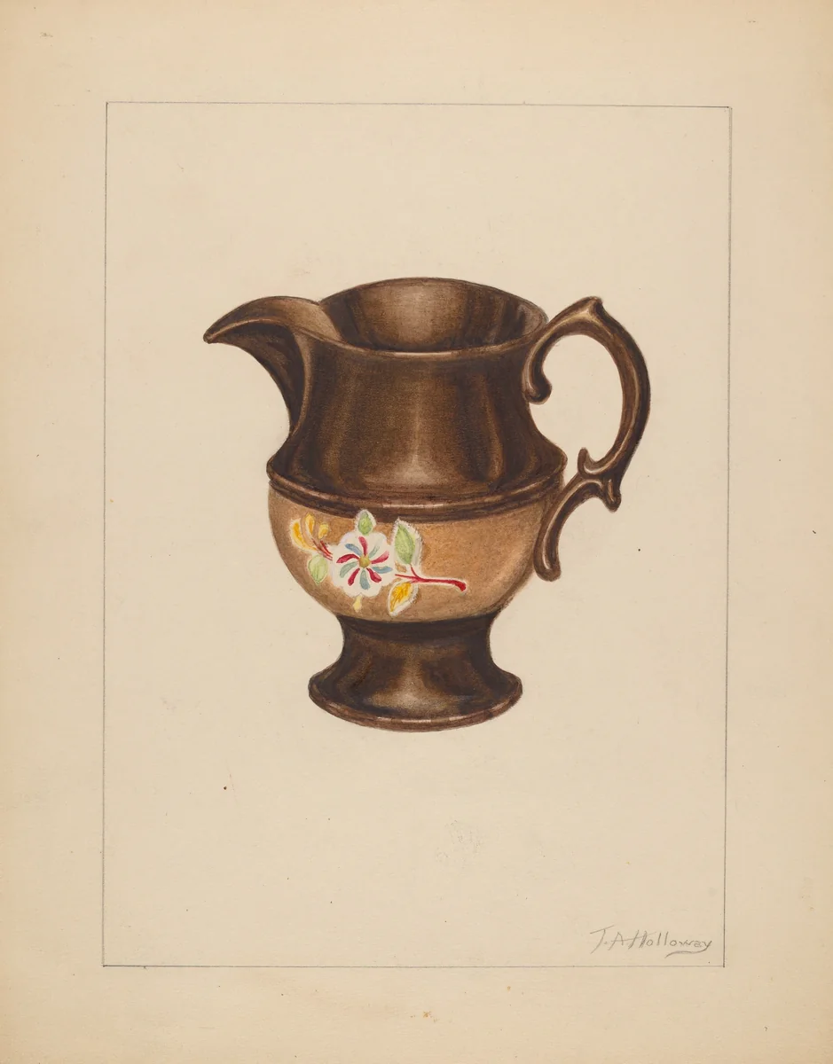Small Pitcher by Thomas Holloway, index of american design, 1937