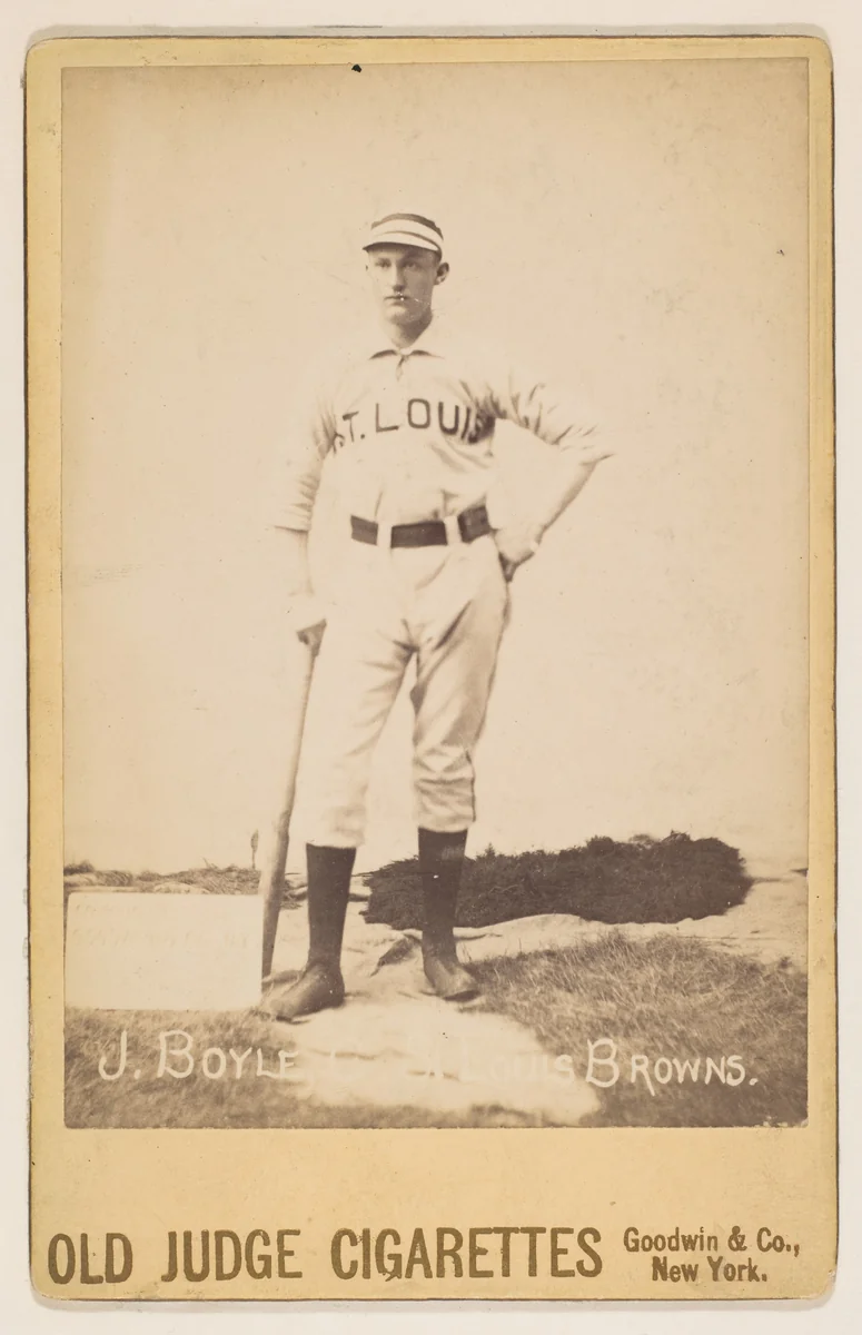 J. Boyle, Catcher, St. Louis Browns, from the series Old Judge Cigarettes by Goodwin & Company, photograph, 1887-1889