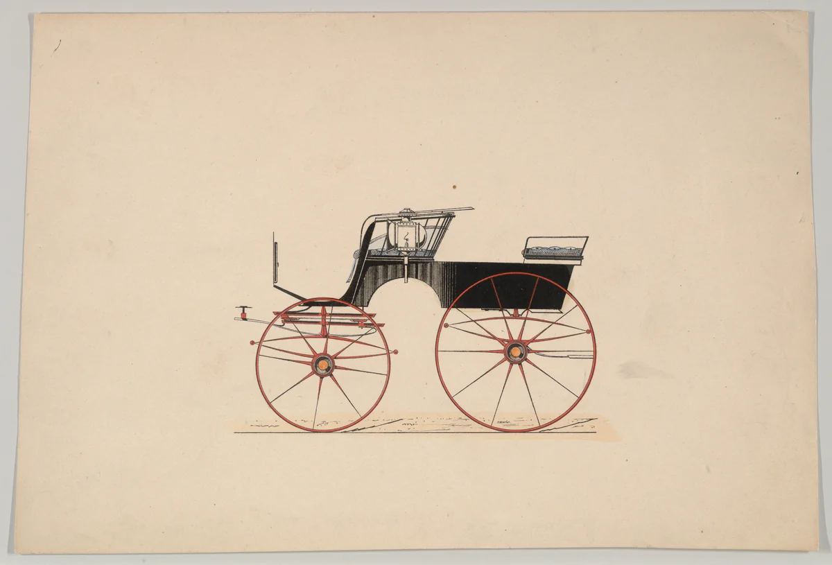Phaeton (unnumbered) by Brewster & Co., drawing, 1850-1870