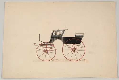 Phaeton (unnumbered) by Brewster & Co., drawing, 1850-1870