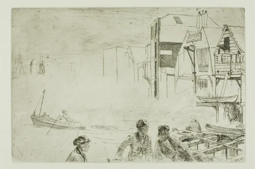 Stevens' Boat Yard by James McNeill Whistler, print, 1859