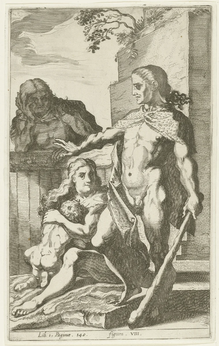Man met knots by Simon Frisius, print, 1616