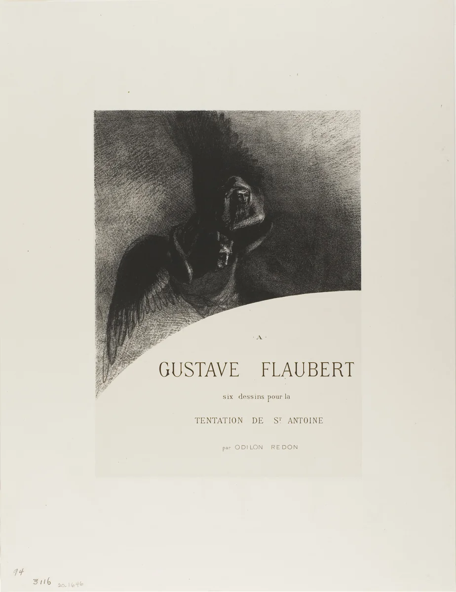 Frontispiece to A Gustave Flaubert (To Gustave Flaubert) by Odilon Redon, print, 1889