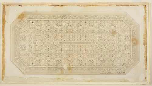 Ceiling Design with Peacock Motif by Louis Sullivan, drawing, 1876