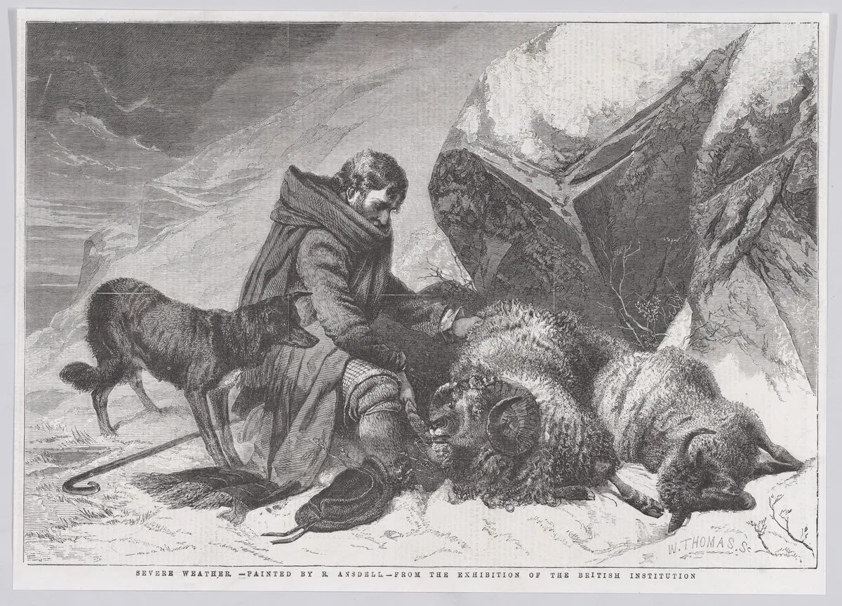 Severe Weather, from "Illustrated London News" by William Luson Thomas, print, 1856